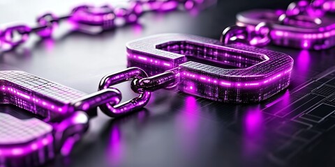 cybersecurity network security chain links data protection digital technology abstract background