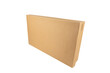 © Jakob - A flat, rectangular cardboard box stands upright at an angle. Ideal for shipping documents or narrow products. Cardboard boxes isolated on white background.