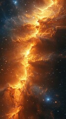 Wall Mural - Cosmic Nebula glows brightly in deep space during a stellar formation showcasing vibrant colors and intricate gas structures