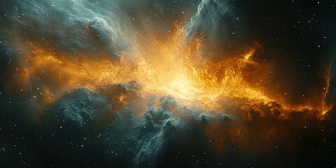 Wall Mural - Vibrant cosmic explosion showcases fiery colors and swirling gases in deep space during a stunning celestial event