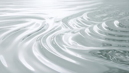 Aufkleber -  spiral ripple on calm water surface with bright reflections for minimalist design, branding, print, and abstract background use