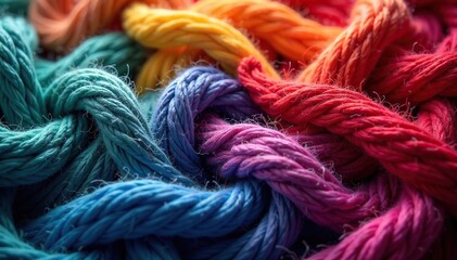 Close-up of textured fiber background Various shades and weaves create a rich, abstract pattern , hemp, close-up, detail