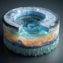 Wall Mural - cross section of titans nitrogen atmosphere methane cycle titans atmosphere and lakes atmospheric cy