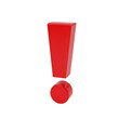 © MS Store - A red exclamation mark with a trapezoidal top and cylindrical bottom  isolated on transparent background