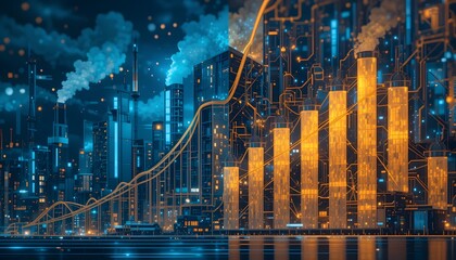 Aufkleber - Industrial Growth Acceleration, Production Transformation. Ai-driven Digital Efficiency, Smarter Systems, Optimized Progress. Modern Innovation, Technological Advancements, And Enhanced Productivity.