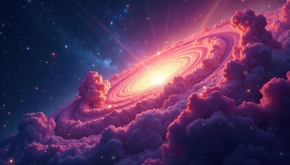 Wall Mural - Stunning swirling nebula, vibrant cosmic dust clouds, distant stars , dust, swirling, galaxy