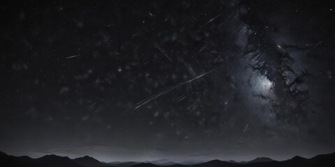 Wall Mural - Dark, star-filled night sky  Deep black backdrop, cosmic dust , science, dark, illustration