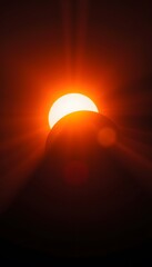 Leinwandbilder - Celestial Alignment Sunlight Obscured. Planet Creates Dramatic Shadows In Space, Awe Inspiring Cosmic View. Solar Eclipse Effect For Backgrounds, Science Concepts, And Artistic Visuals. Inspiring