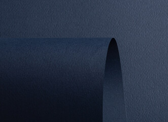 Poster - Dark blue matte paper texture with a sleek, premium finish, featuring wavy folds and edges. Elegant,