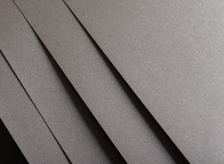 Poster - Gray paper texture with a shimmering, glistening finish, featuring simple geometric lines and a