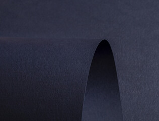 Poster - Premium dark blue designer paper with a matte finish. Wavy edges and rolled folds create an abstract