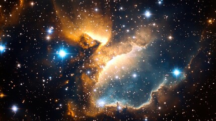 Wall Mural - Enchanting Green Nebula: A Celestial Dance Among Stars in the Cosmic Sky