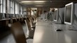 © VK Studio - A nearly deserted computer lab with neatly lined rows of modern desktops waits in silence for users.