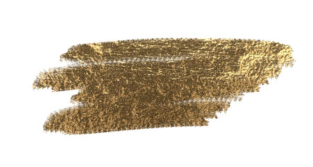 Aufkleber - Golden brushstroke on a dark background, creating an abstract texture with glitter and shimmer.