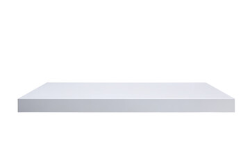 Wall Mural - minimalist white podium on black background, product display platform for showcasing merchandise or 