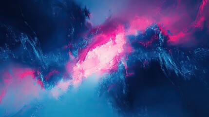 Wall Mural - an abstract depiction of pink and blue nebula clouds with a bright central light source present