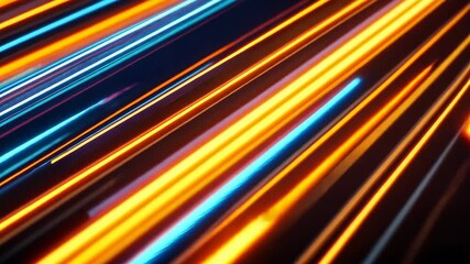 Wall Mural - A colorful, neon-lit of a series of lines. The lines are bright and vibrant, creating a sense of energy and excitement. likely meant to evoke feelings of movement and motion