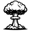 © MDani - Black Graphic Mushroom Cloud. Graphic Element Vector Icon Representing Nuclear Explosion or Danger.