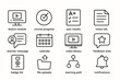 © Fora - Elearning icons: course progress, quiz results, teacher message, learning path, notifications
