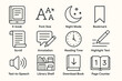 © Fora - E-book ui design elements: night mode, font size, bookmark, and more