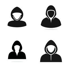 Wall Mural - Hacker - Vector icon, simple icon, isolated on white  -  