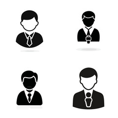 Wall Mural - Reporter - Vector icon, simple icon, isolated on white  -  