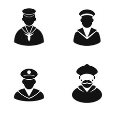 Wall Mural - Sailor - Vector icon, simple icon, isolated on white  -  
