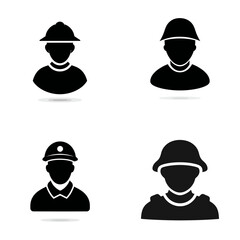 Wall Mural - Soldier - Vector icon, simple icon, isolated on white  -  
