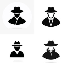 Wall Mural - Spy - Vector icon, simple icon, isolated on white  -  
