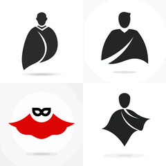 Wall Mural - Superhero - Vector icon, simple icon, isolated on white  -  
