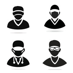 Wall Mural - Surgeon - Vector icon, simple icon, isolated on white  -  