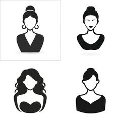 Wall Mural - Supermodel - Vector icon, simple icon, isolated on white  -  
