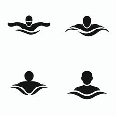 Wall Mural - Swimmer - Vector icon, simple icon, isolated on white  -  