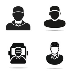 Wall Mural - Truck Driver - Vector icon, simple icon, isolated on white  -  
