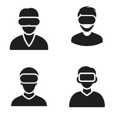 Wall Mural - Virtual Reality Guru - Vector icon, simple icon, isolated on white  -  
