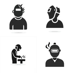 Wall Mural - Welder - Vector icon, simple icon, isolated on white  -  