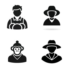 Wall Mural - Zookeeper - Vector icon, simple icon, isolated on white  -  