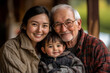 © Vision Quest - child family portrait woman mother man father grandmother daughter group smiling happy adult girl grandparent generation female grandchild together senior grandfather son boy