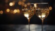 © 娜 赵 - Two Glasses of White Wine with Bokeh Background