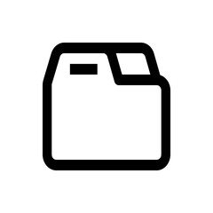 Illustration of a simple black and white folder icon with a tab and a horizontal line inside it showing data 100