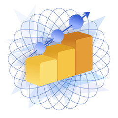 Wall Mural - data analytics, quantum global cloud data visualisation for business intelligence, statistics, graph