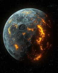 Wall Mural - heatmap visualization of infrared data showing planetary heat distribution planetary infrared map he