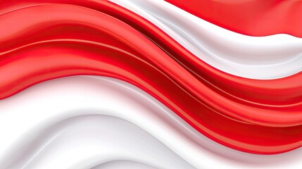 Aufkleber - Abstract Red And White Wave Design