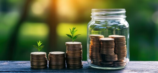 Aufkleber - Growing Money Savings Investment Concept