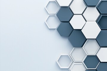 Aufkleber - Abstract Hexagon Pattern Design in Blue and White