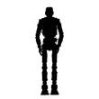 © John - Solid black silhouette of a robot standing