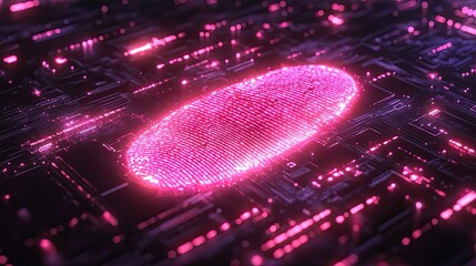 Wall Mural - cyber fingerprint technology, digital security, advanced biometric authentication concept