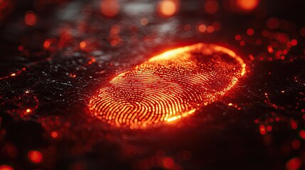 Wall Mural - cyber handprint concept, digital security technology, fingerprint scanning and data protection desig