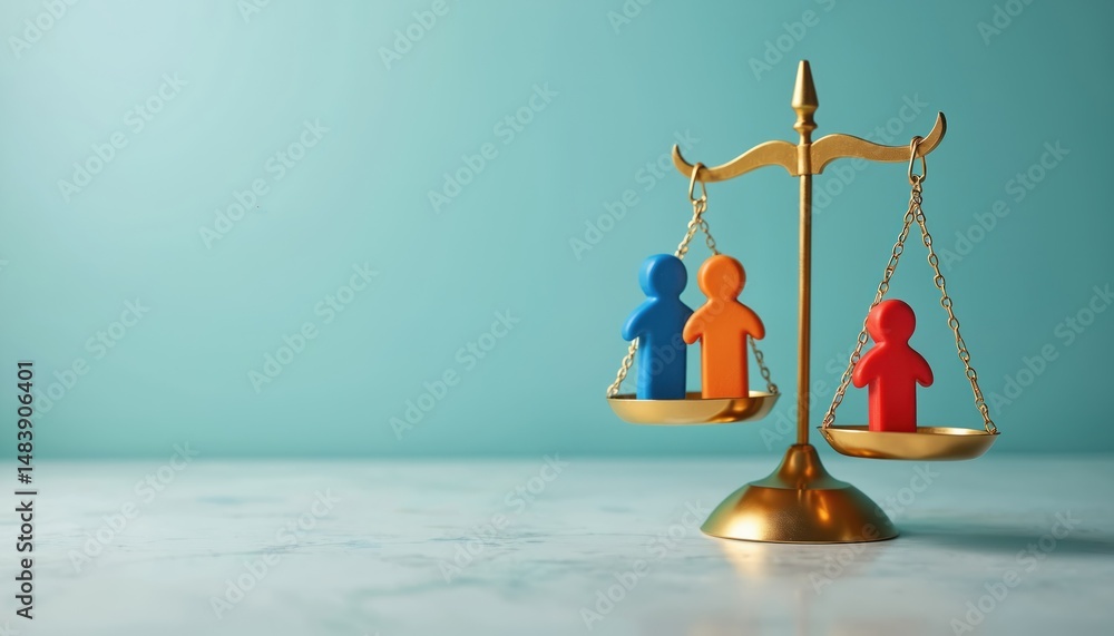 Concept image scale balancing diverse human figures, representing ...