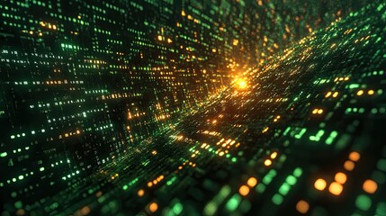 Wall Mural - digital background of internet security, system hacked representing cyber threats and protection